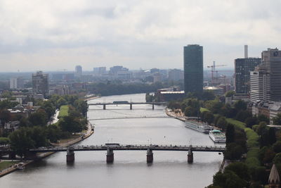 Bridge over river in city