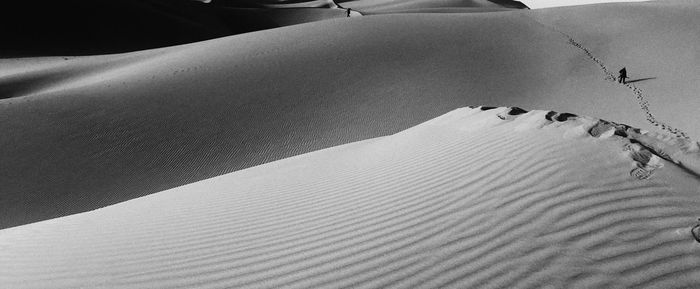 High angle view of person on sand dune