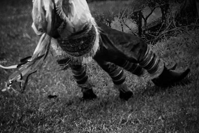 Woman looking at field