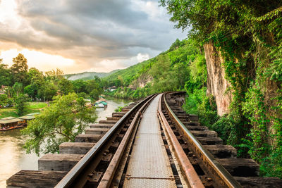 Railroad tracks against sky