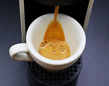High angle view of breakfast in bowl on table