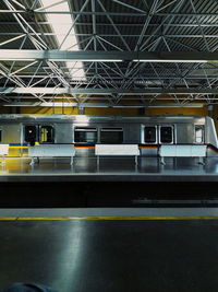 Train at railroad station platform