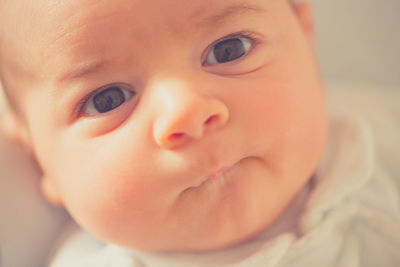 Close-up portrait of cute baby boy