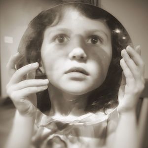 Close-up portrait of cute girl