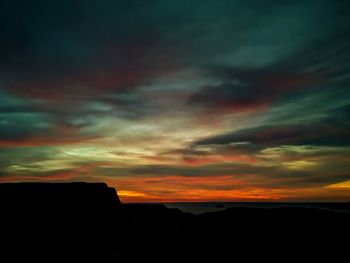 Scenic view of dramatic sky during sunset