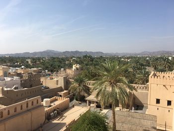 High angle view of townscape against sky