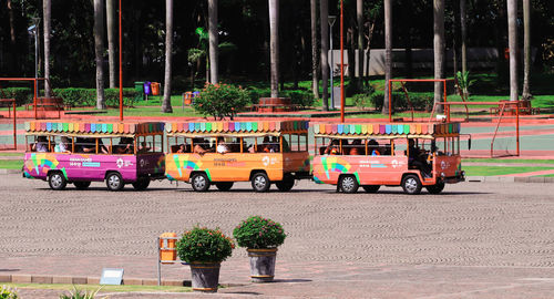 View of people on street in city