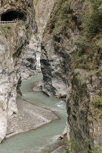 Scenic view of river amidst rocks