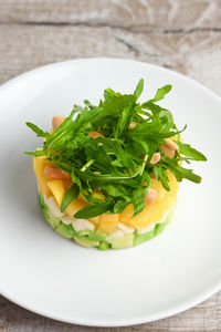 Close-up of food in plate on table