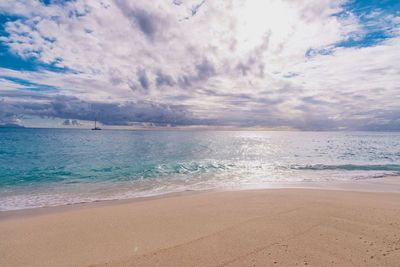 Scenic view of beach against sky