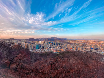 Aerial view of buildings in city