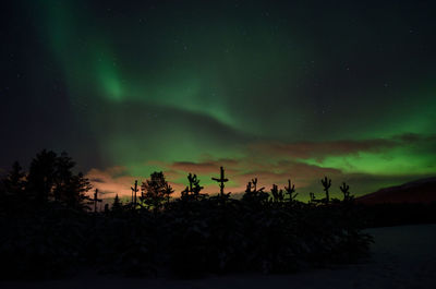 Scenic view of landscape against sky at night