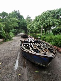 View of boat on trees