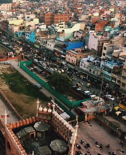 High angle view of city