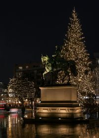 Illuminated city at night