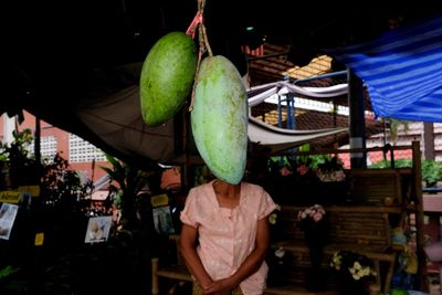 Man eating fruit