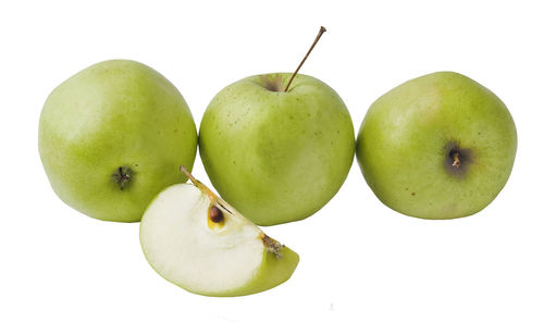 Close-up of apple against white background