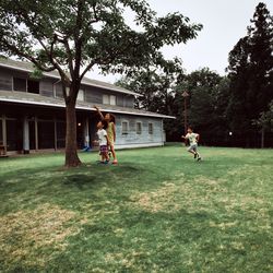 Girl playing in park