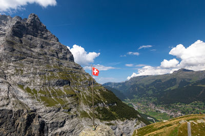 Scenic view of mountain range against sky