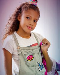 Portrait of cute girl smiling