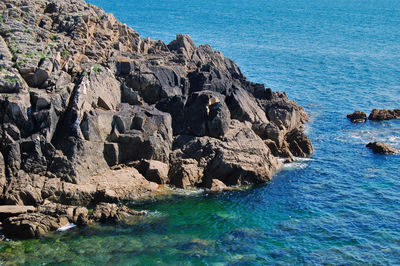 Rock formations by sea