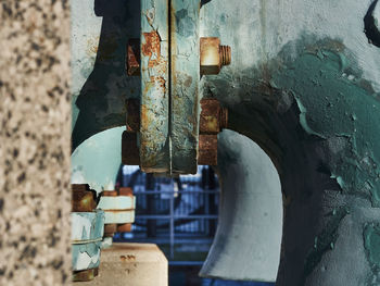 Close-up of rusty machine part
