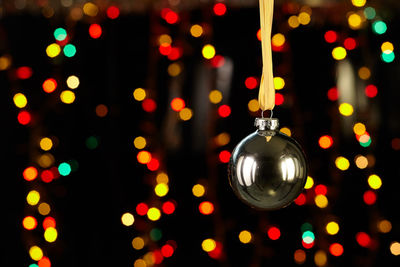 Close-up of illuminated christmas lights