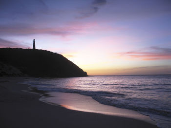 Pastel colors at sunset and lighthouse margarita island venezuela
