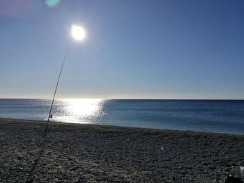 Scenic view of sea against clear sky during sunset