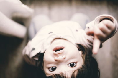 Close-up portrait of smiling girl