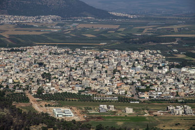 High angle shot of townscape