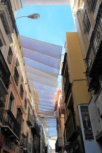 Low angle view of buildings in city