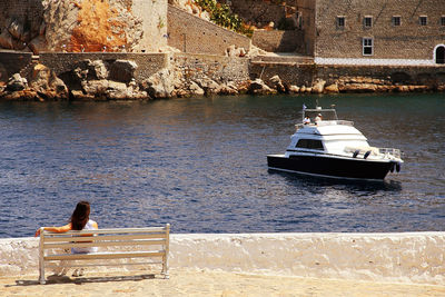 People on boat in sea