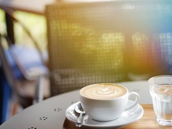 Close-up of coffee on table