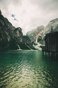 Pragser wildsee in italy. 
