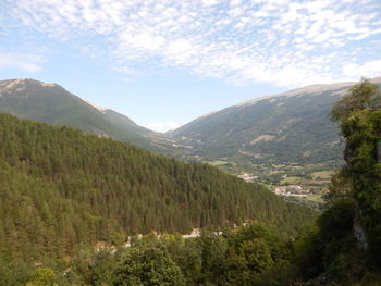 Scenic view of mountains against sky