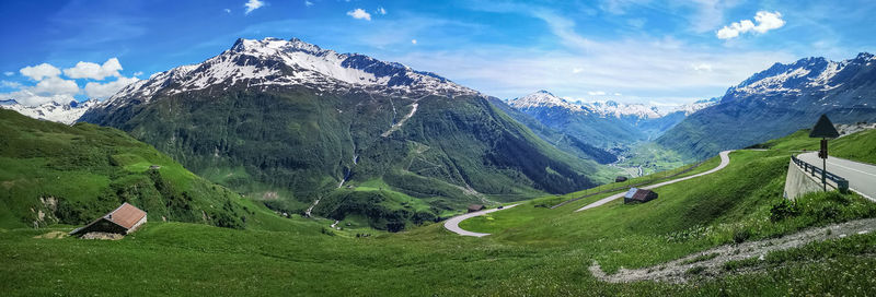 Ultra wide panorama from the furkapass