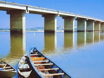 Bridge over river against sky