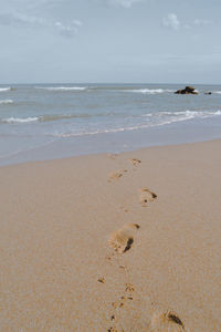 Scenic view of beach against sky