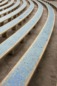 High angle view of seat in stadium