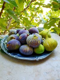 Close-up of fruits on table