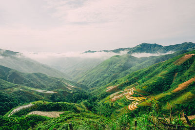 High angle view of landscape against sky