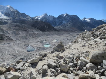 Scenic view of rocky mountains against sky