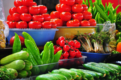 Vegetables for sale at market stall