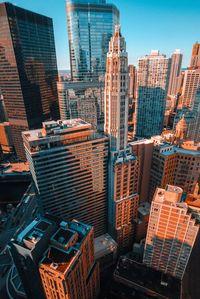 Aerial view of cityscape against sky