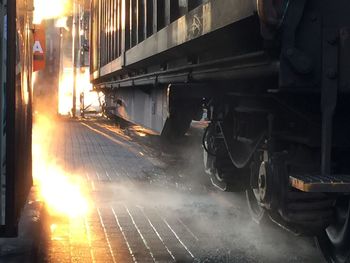 Road passing through city