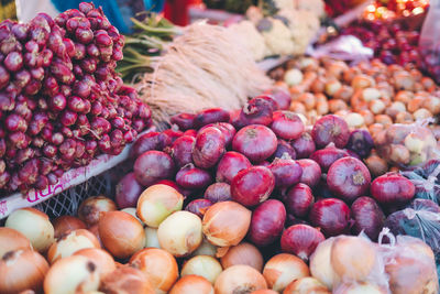 Full frame shot of vegetables for sale at market