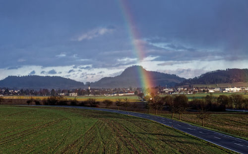 Scenic view of field against sky