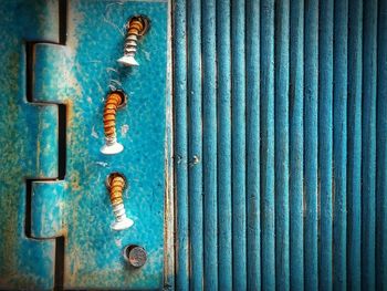 Close-up of metal door