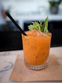 Close-up of drink on table